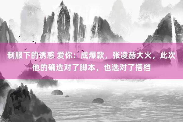制服下的诱惑 爱你：成爆款，张凌赫大火，此次他的确选对了脚本，也选对了搭档